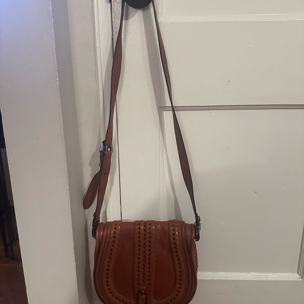 Elegant Brown Leather Crossbody